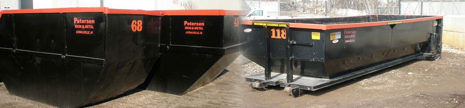 Scrap metal containers available from Petersen Iron & Metal